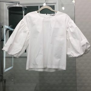 White puff sleeve top